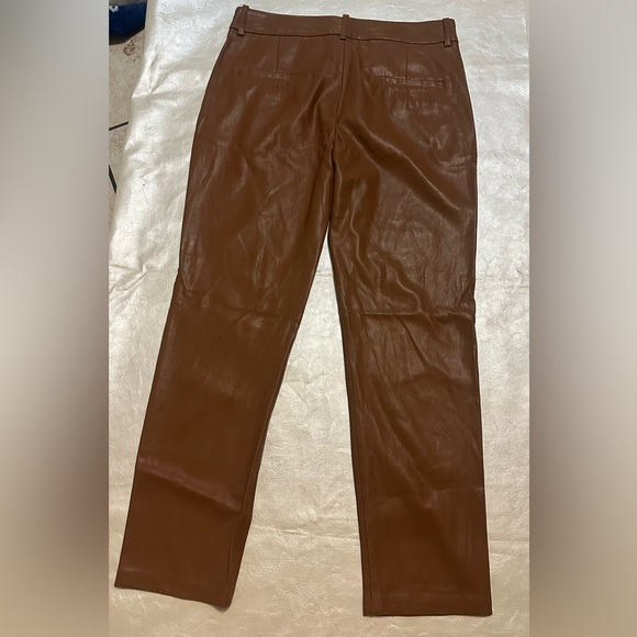 Zara Tan Faux Leather pants trousers in caramel camel size 6 - Picture 5 of 8